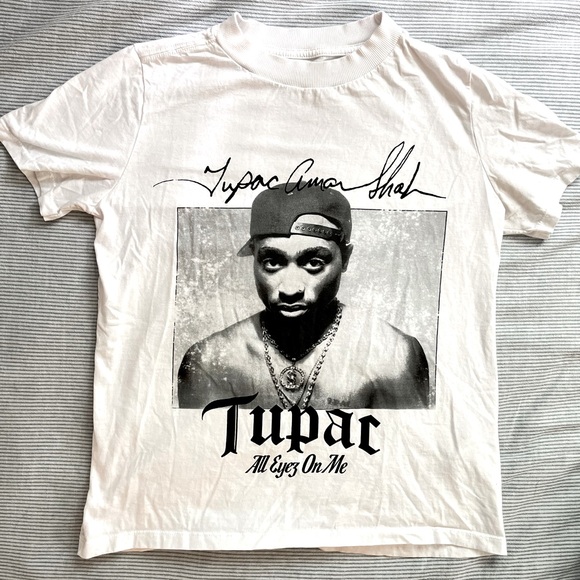 2pac Tops - Tupac White Shirt